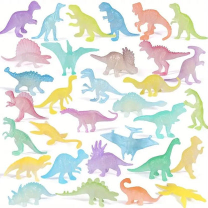 13/26/39pcs Mini Glow in Dark Dinosaur Model Toys for Boys Kids Birthday Party Favor Gift Cupcake Topper Classroom Prize