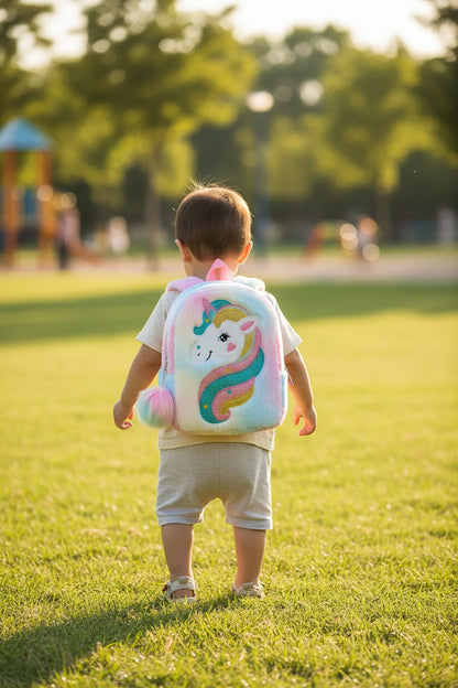Kids Backpack Kids School Bag Fashion Large Capacity Children Girls Unicorn Plush Tie-Dye Bag Mochila