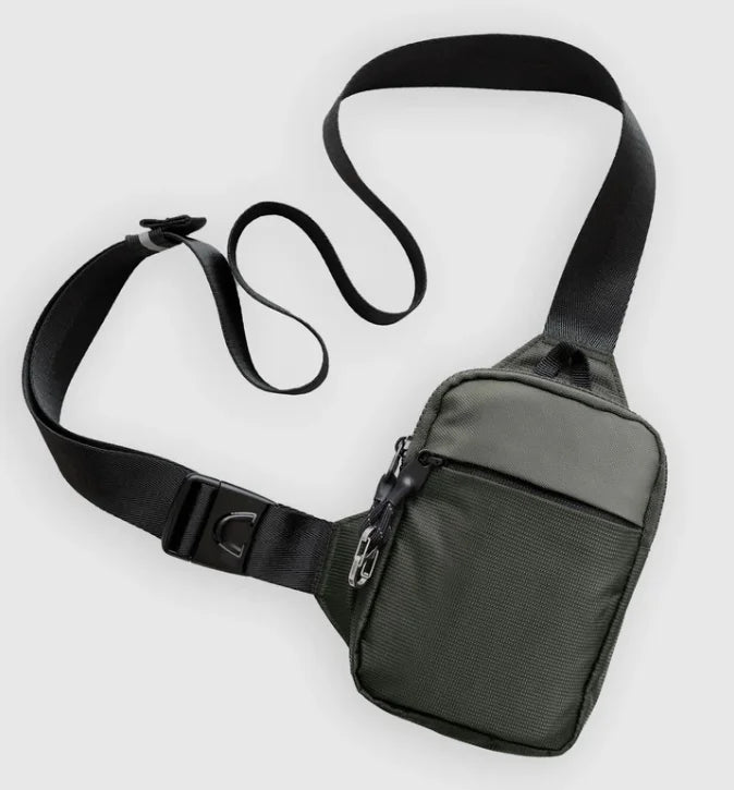 Fashionable Mini Crossbody Bag for Men with Stainless Steel Lock RFID Anti-Theft Mobile Phone Single Shoulder Bag