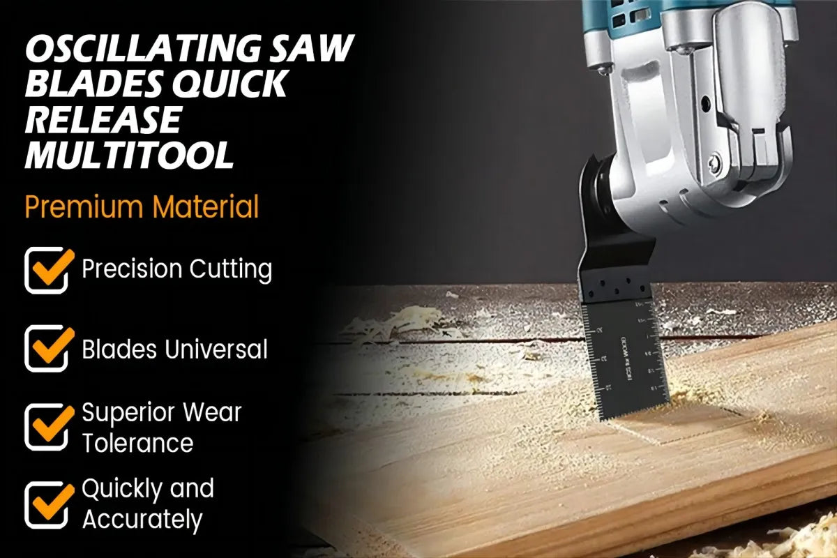 Oscillating Saw Blades Fast Fit Mixed Blades Oscillating Saw Blade Kit Multitool Blades for Metal, Wood, Plastic, MDF & More