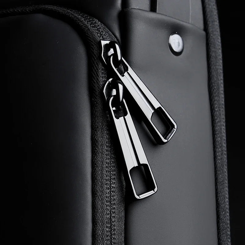 Anti-theft Shoulder Men's Fashion Sling Backpack with USB Charging Port, Waterproof Crossbody Chest Bag for Travel & Daily Use