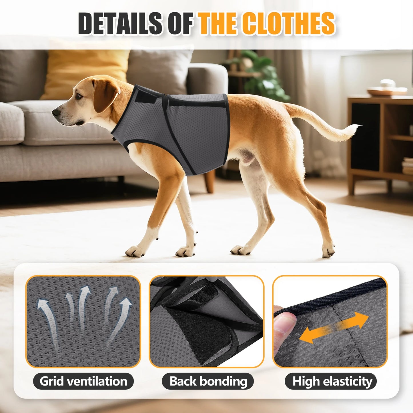 Dog Anxiety Jacket, Dog Coat for Thunder, Skin-Friendly Dog Calming Shirt - Keep Pet Calm, Anti Anxiety Vest for Dogs and Cat