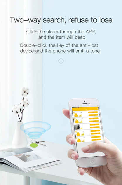 Smart Bluetooth GPS Tracker Tag Anti-Lost Reminder Compatible with Android IOS Car Key Pet Finder Rated Locator